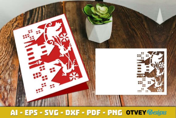 Christmas Greeting Card Cover Paper Cut