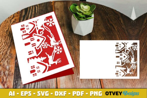 Christmas Greeting Card Cover Paper Cut
