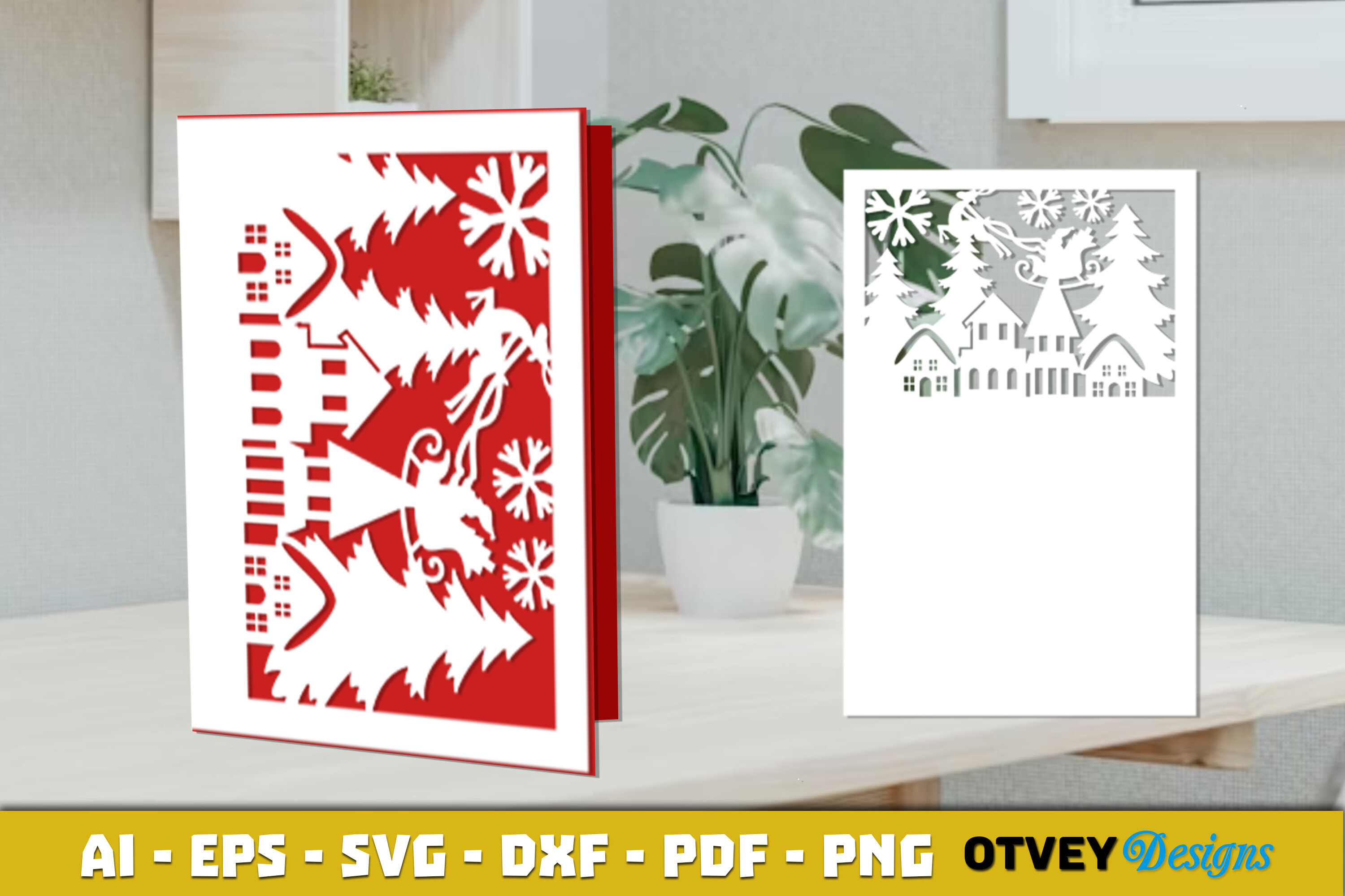 Christmas Greeting Card Cover Paper Cut