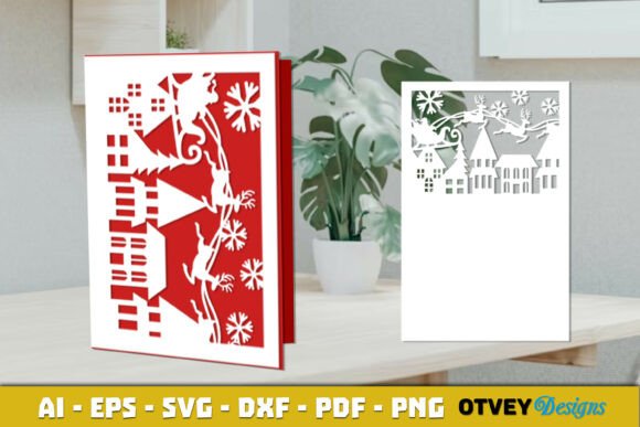 Christmas Greeting Card Cover Paper Cut