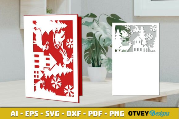 Christmas Greeting Card Cover Paper Cut