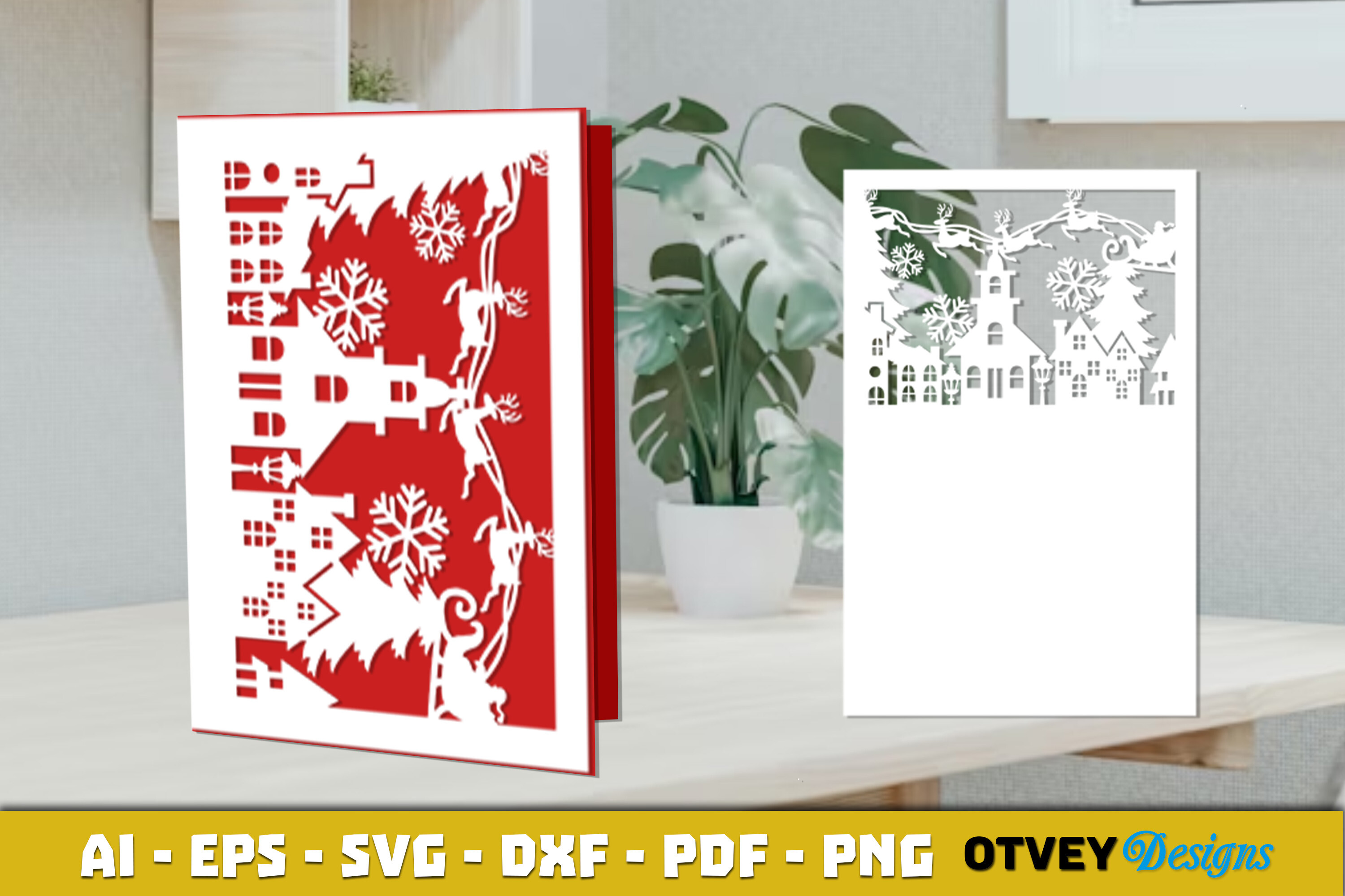 Christmas Greeting Card Cover Paper Cut