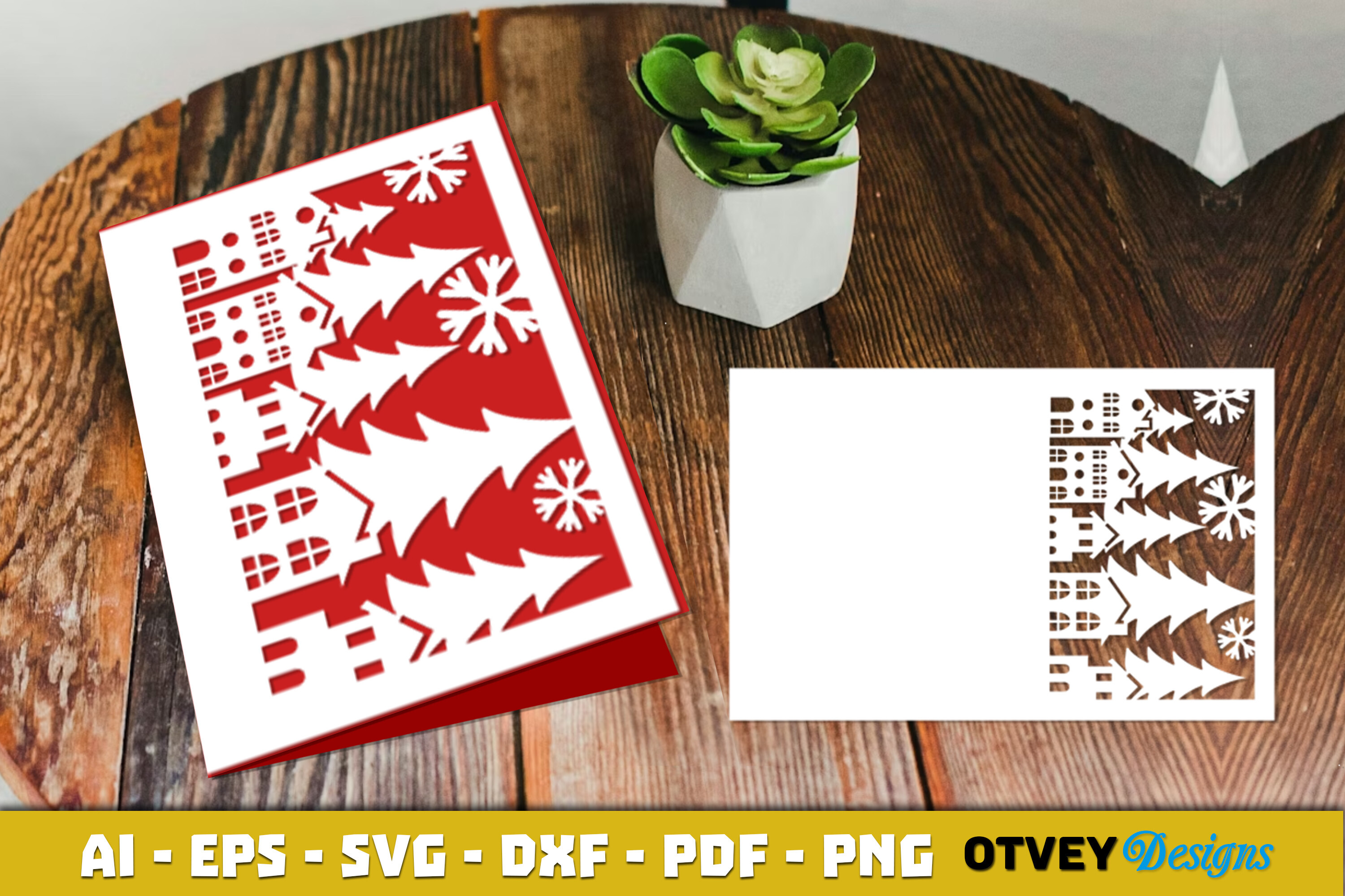 Christmas Greeting Card Cover Paper Cut
