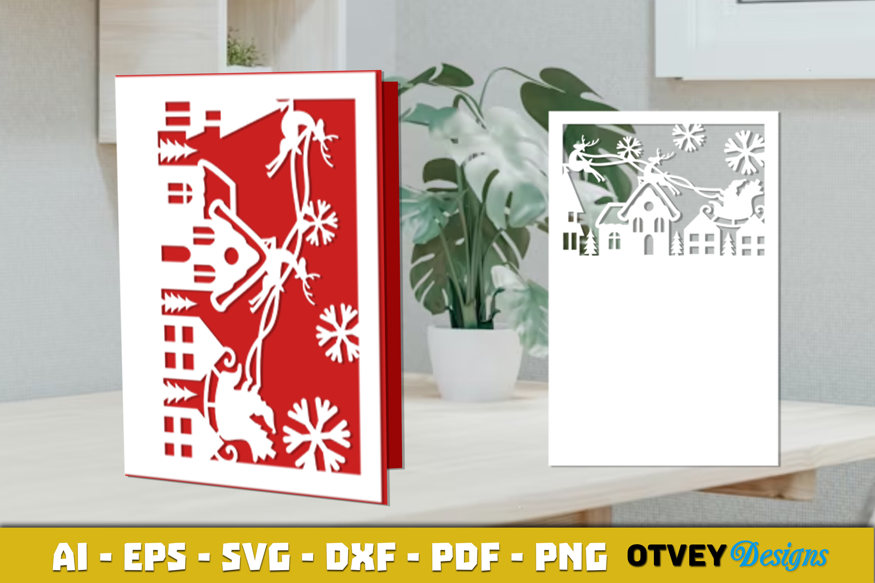 Christmas Greeting Card Cover Paper Cut