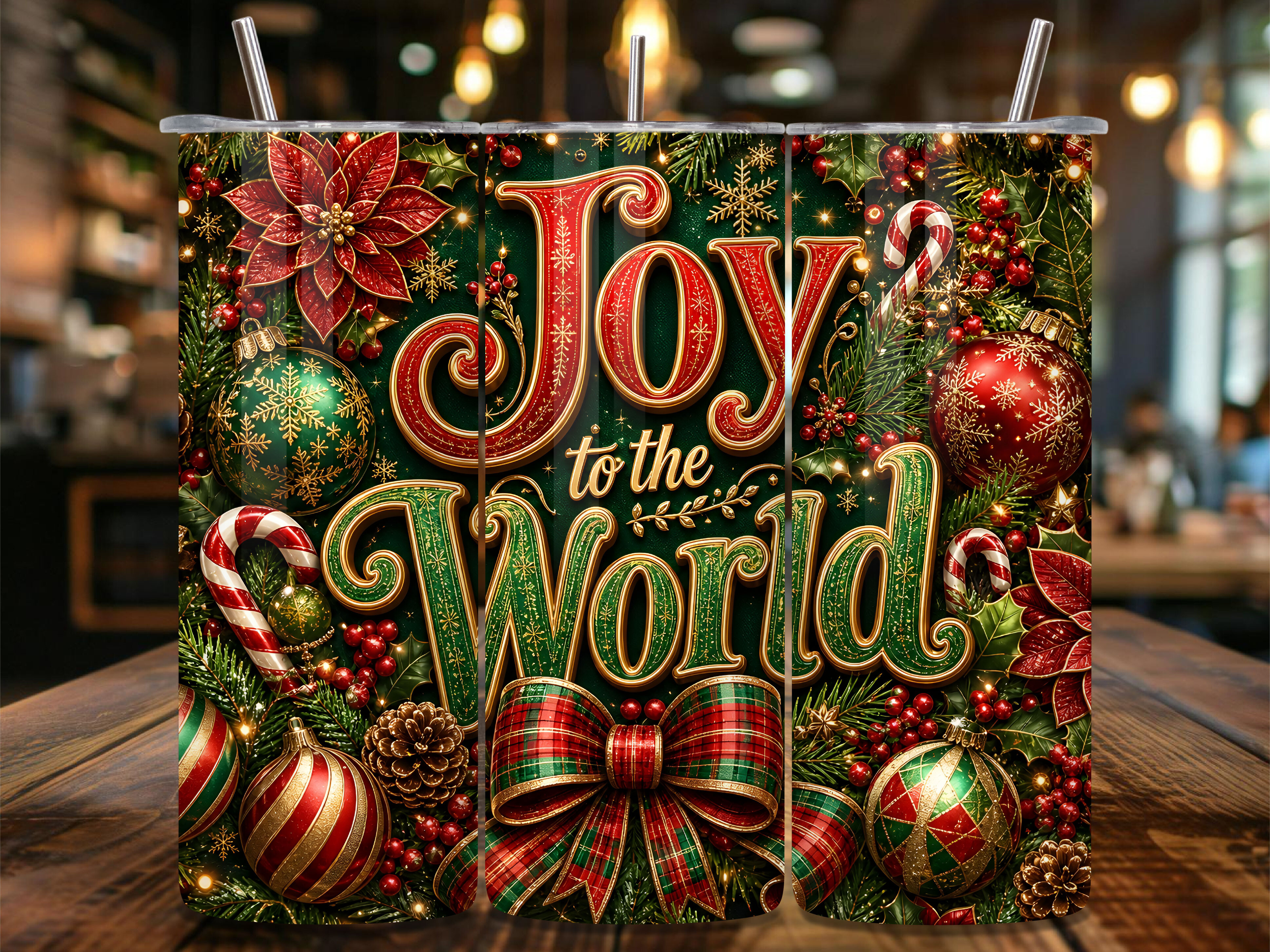 Christmas Joy to the World Tumbler Wrap
