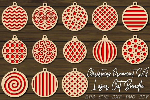 Christmas Ornament Svg Laser Cut Bundle Laser Cutting