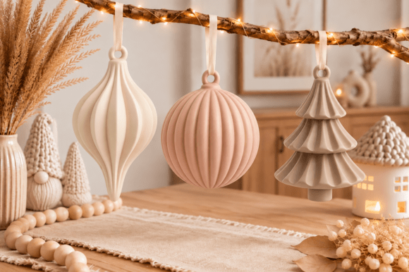 Merry Christmas Ornament STL – 3D Print Holiday Decor File - Image 7