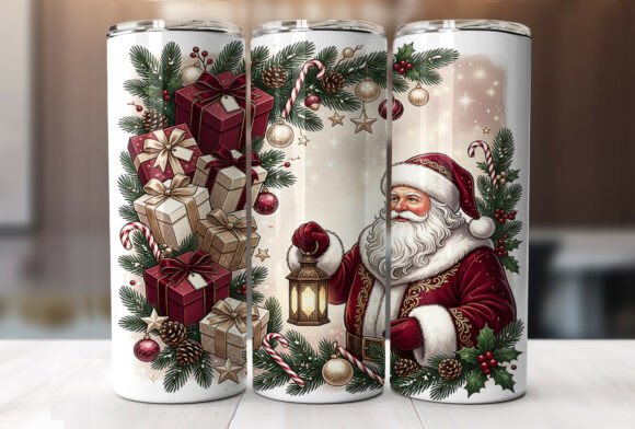 Christmas Santa Lantern 20oz Tumbler PNG