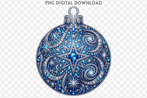 Christmas Starry Rhinestone Bauble PNG
