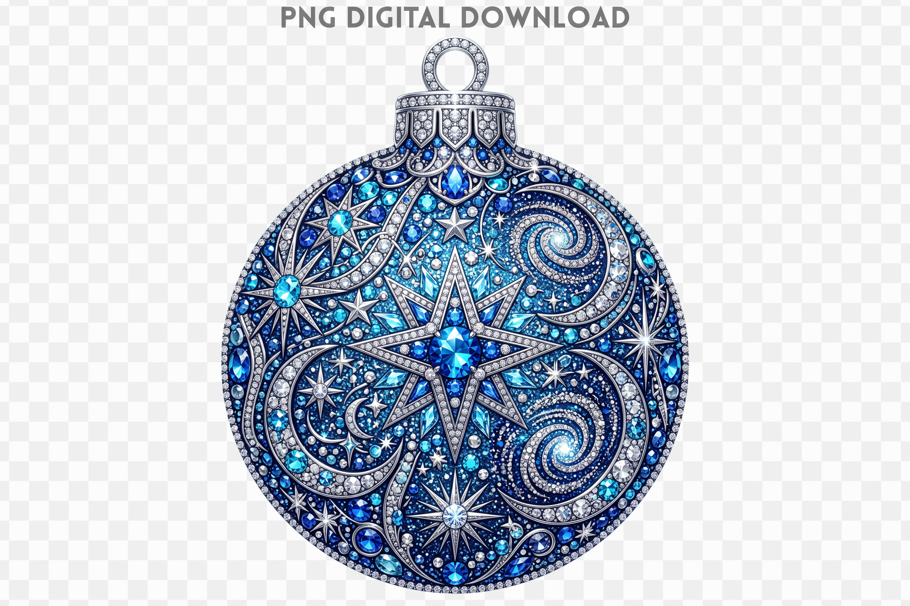 Christmas Starry Rhinestone Bauble PNG