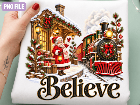 Christmas Vintage Sublimation Train Png