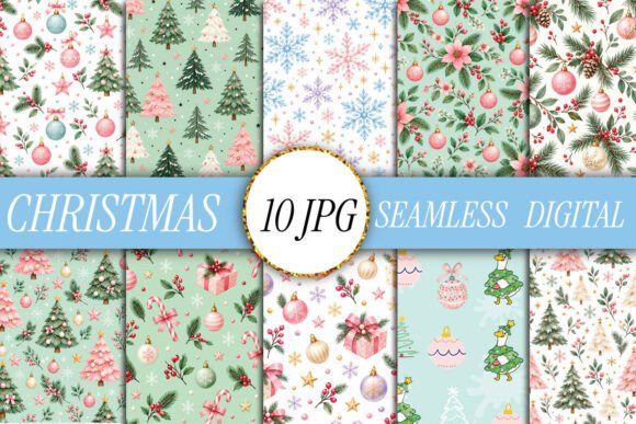 Christmas Clipart Seamless Patterns