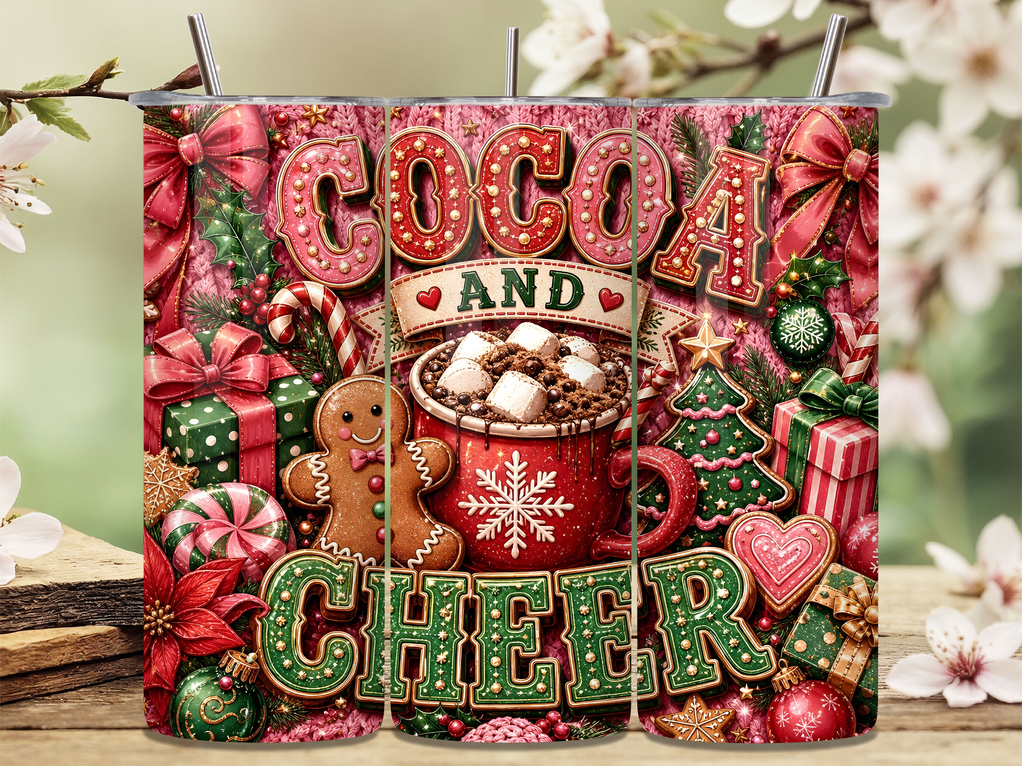 Cocoa and Cheer Christmas Tumbler Wrap