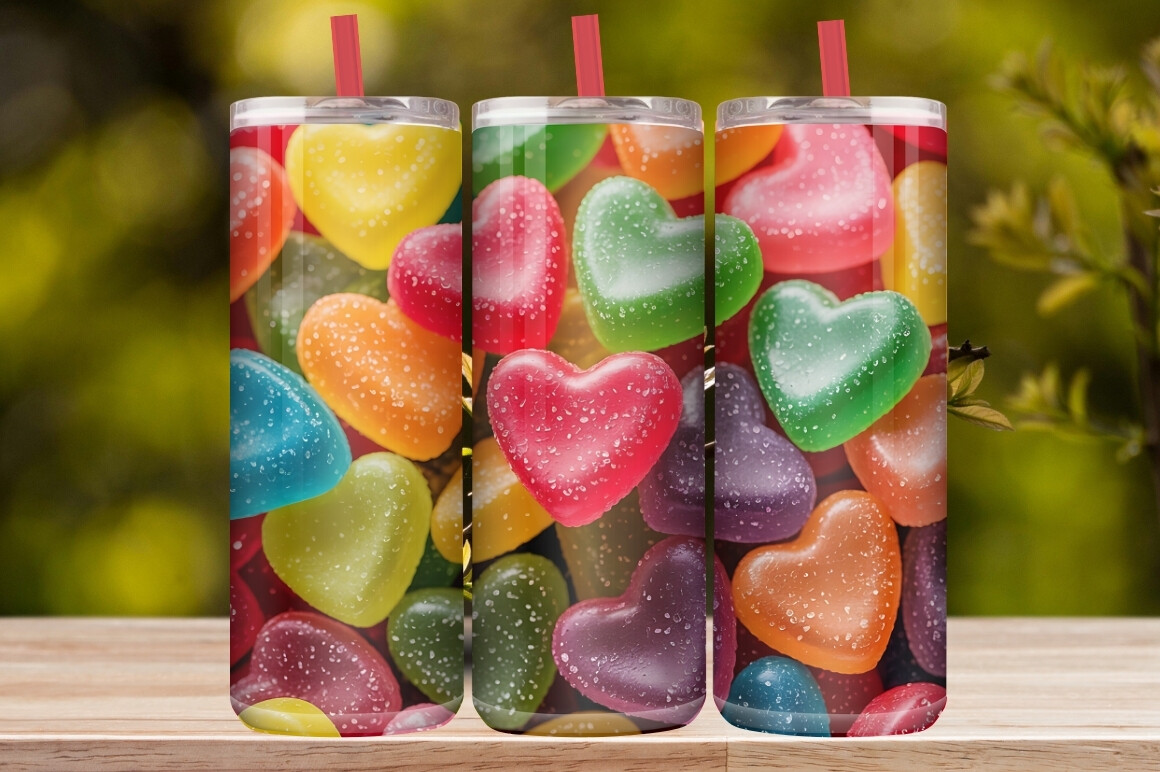 Colorful Candy Heart Tumbler Wrap