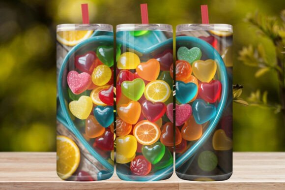 Colorful Candy Heart Tumbler Wrap