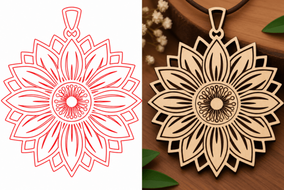 Cosmos Sulphurus Flower Pendant
