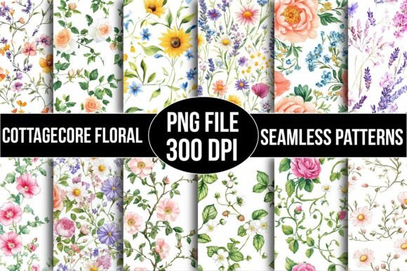 Cottagecore Floral Patterns Paper Pack