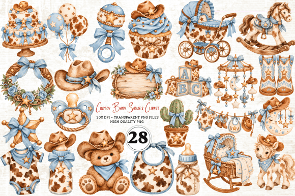 Cowboy Baby Shower Clipart