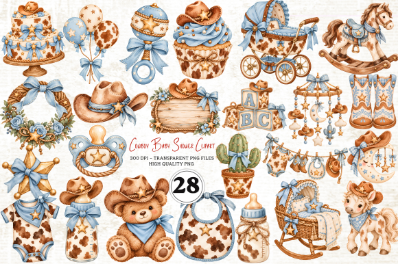 Cowboy Baby Shower Clipart
