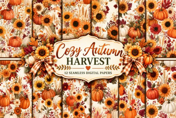 Cozy Autumn Harvest Digital Papers