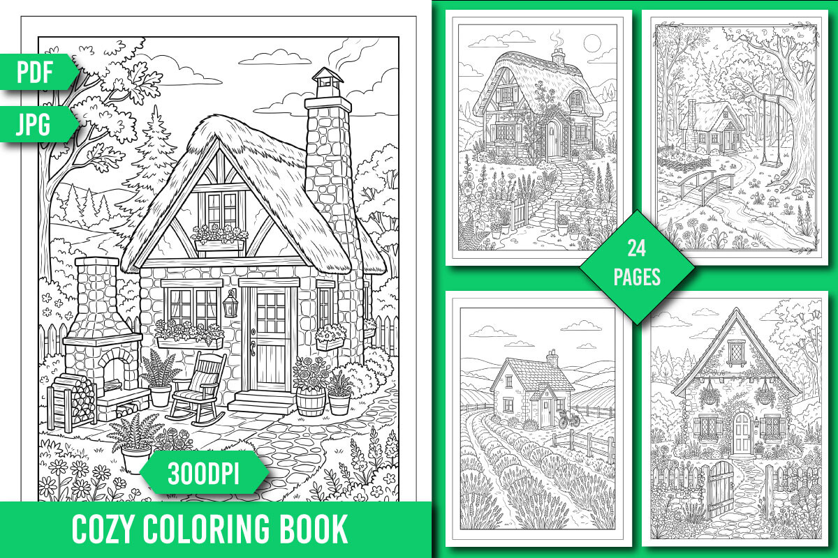 Cozy Cottage Coloring Pages