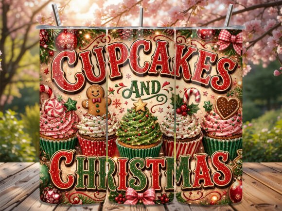 Cupcakes and Christmas Tumbler Wrap