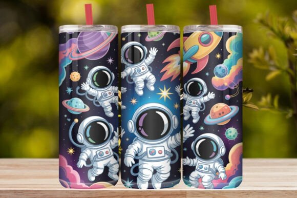 Cute Astronaut Space Tumbler Wrap