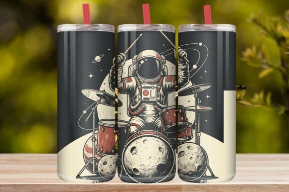 Cute Astronaut Space Tumbler Wrap