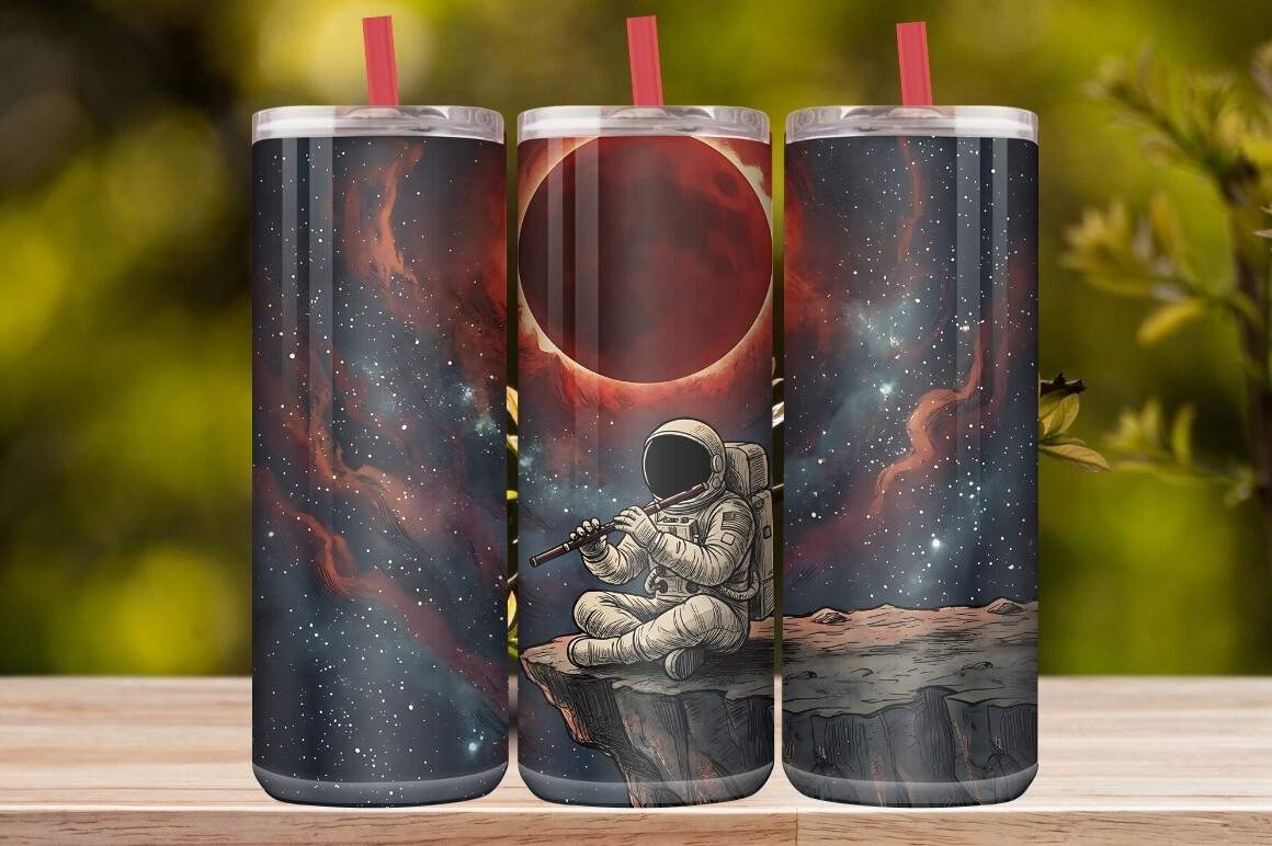 Cute Astronaut Space Tumbler Wrap