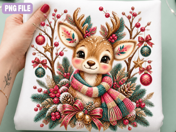 Cute Christmas Reindeer PNG, Winter Deer