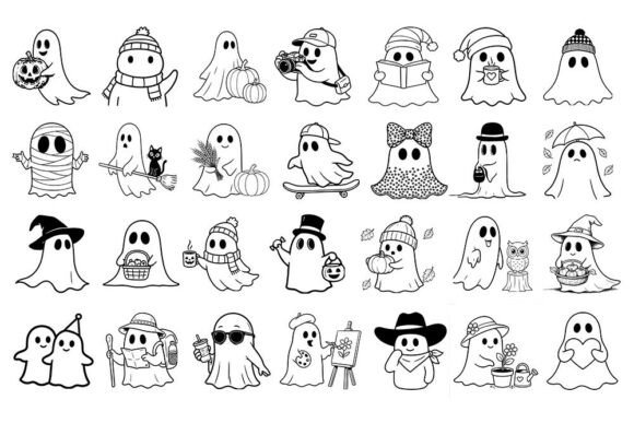 Cute Halloween Ghost SVG Bundle