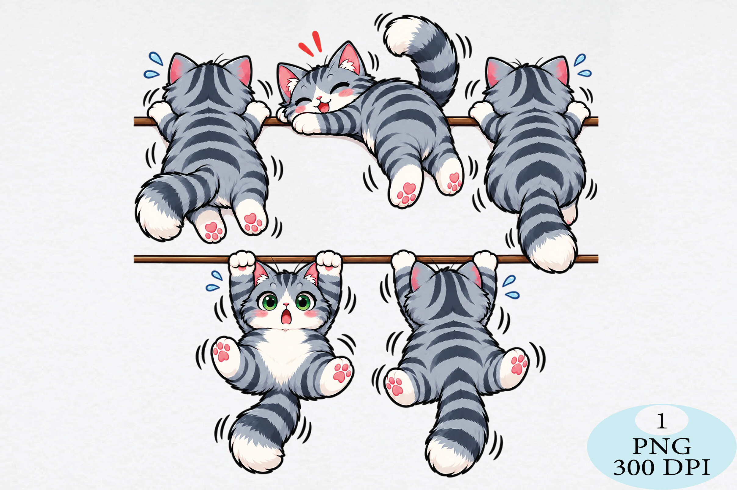 Cute Kawaii Cats Collection PNG