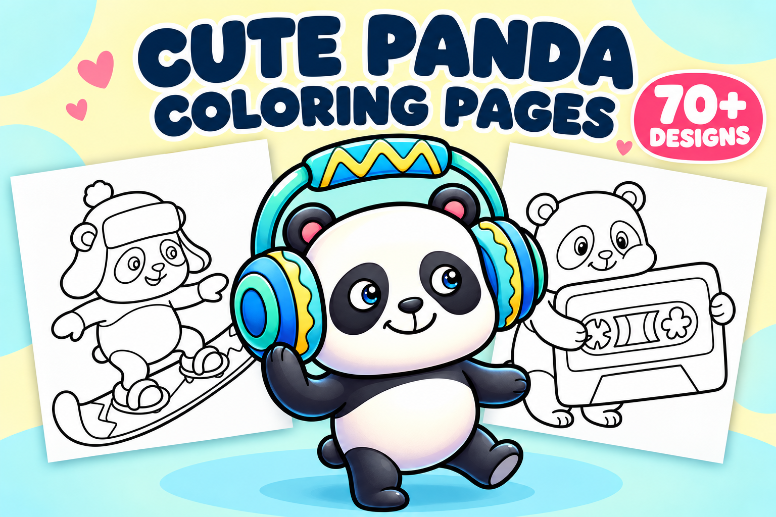 Cute Panda Coloring Pages for Kids