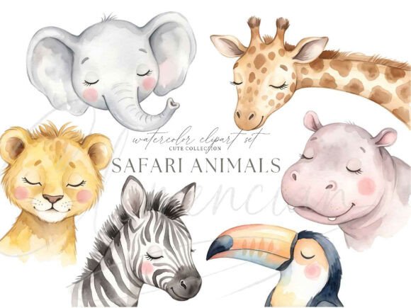 Cute Safari Animal Clipart PNG