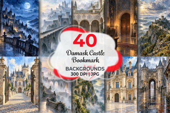 Damask Castle Bookmark Backgrounds
