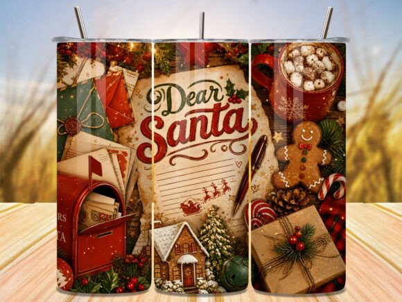 Dear Santa Christmas 20oz Tumbler Wrap