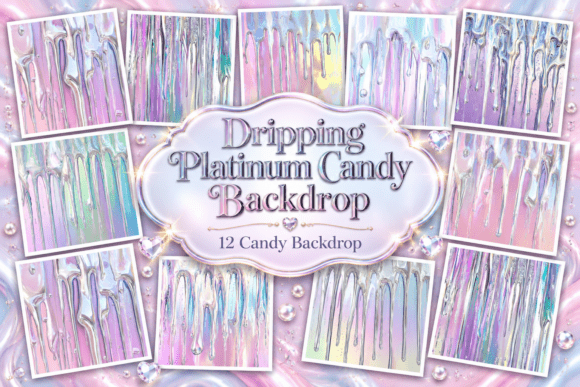 Dripping Platinum Candy Backdrop