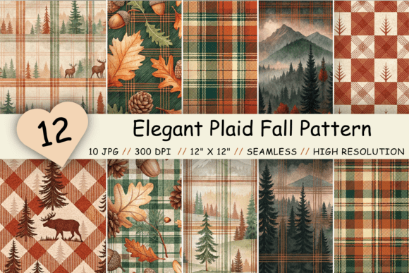 Elegant Plaid Fall Pattern Bundle