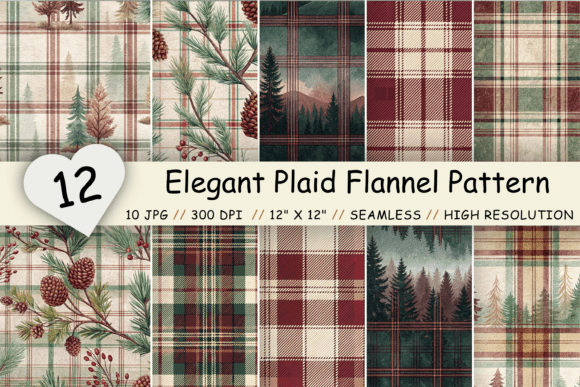Elegant Plaid Flannel Pattern Bundle