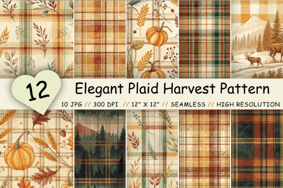 Elegant Plaid Harvest Pattern Bundle