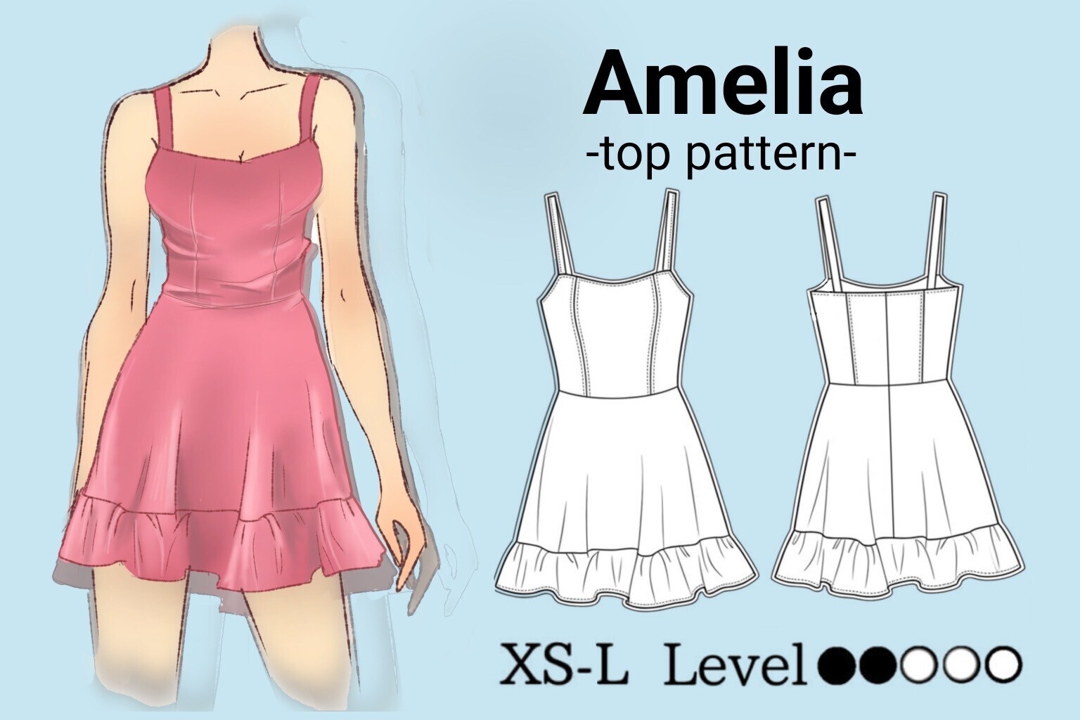 Elegant Corset Dress Ruffle Pattern PDF