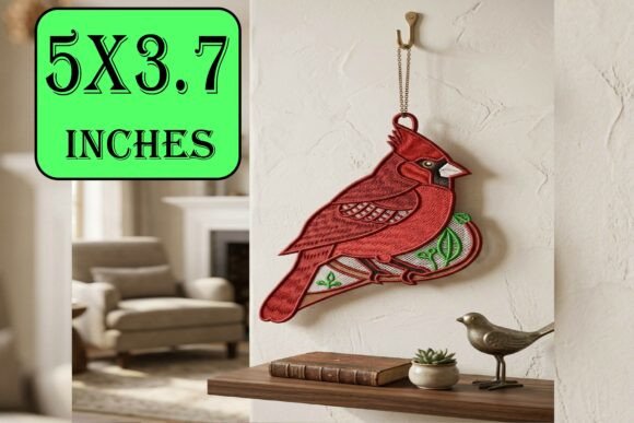FSL Spring Cardinal Bird Lace Embroidery