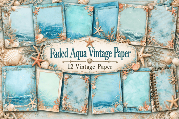 Faded Aqua Vintage Paper
