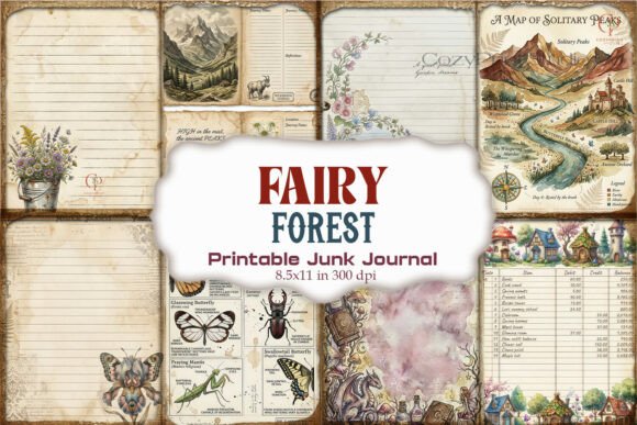 Fairy Forest Junk Journal Paper