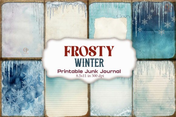 Frosty Winter Junk Journal Paper