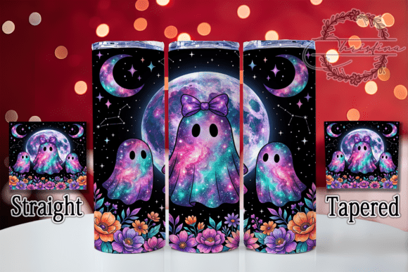 Galaxy Ghost Floral Moon 20oz Tumbler
