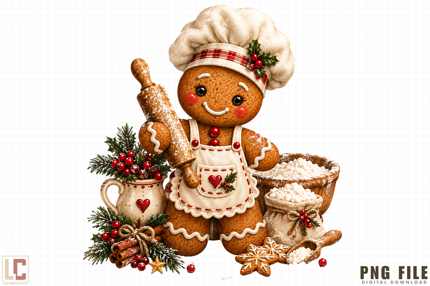 Gingerbread Baker PNG, Christmas PNG