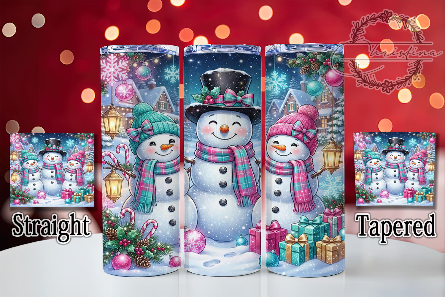 Glitter Snowman Winter 20oz Tumbler