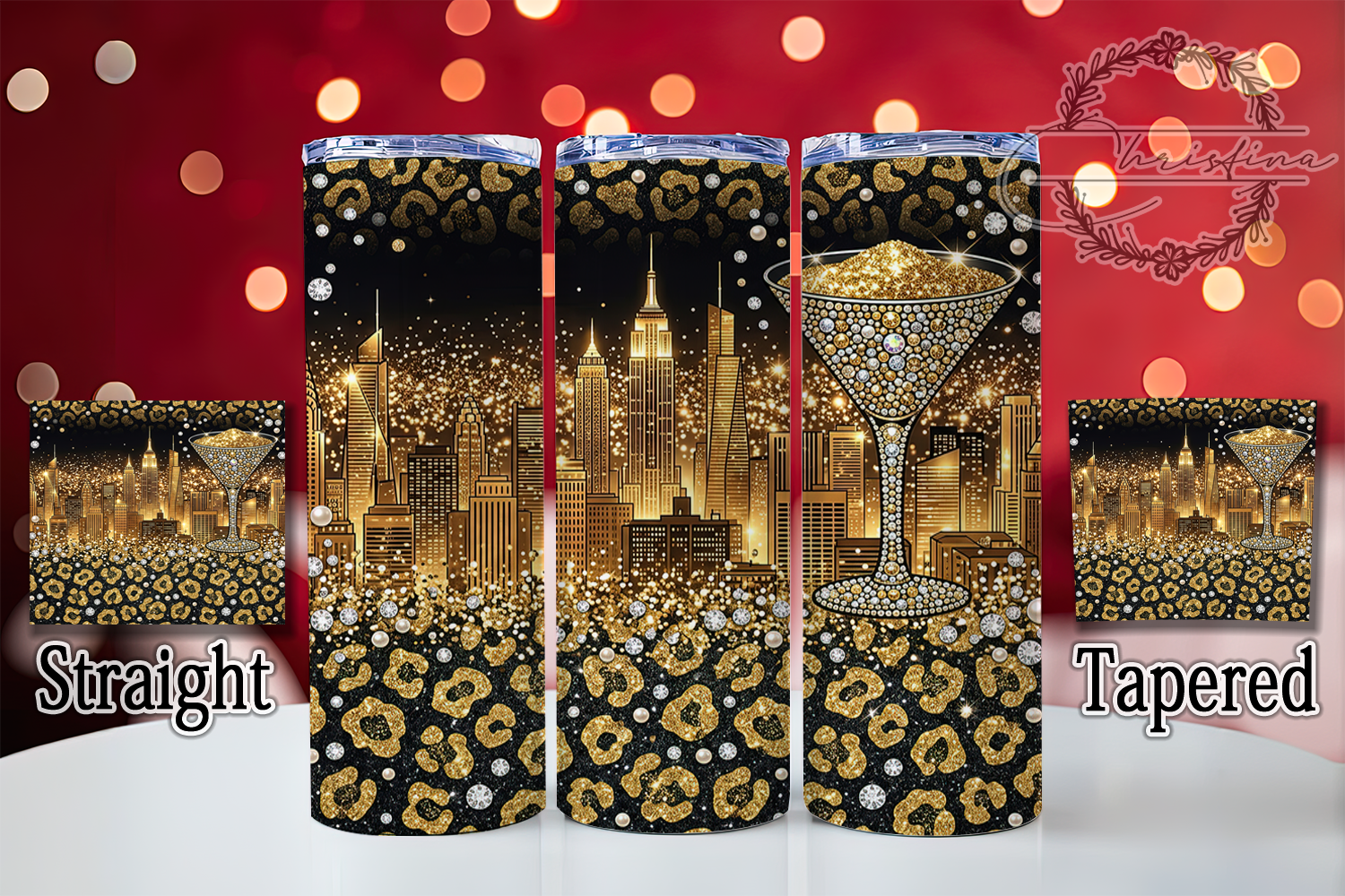 Gold Leopard City 20oz Tumbler