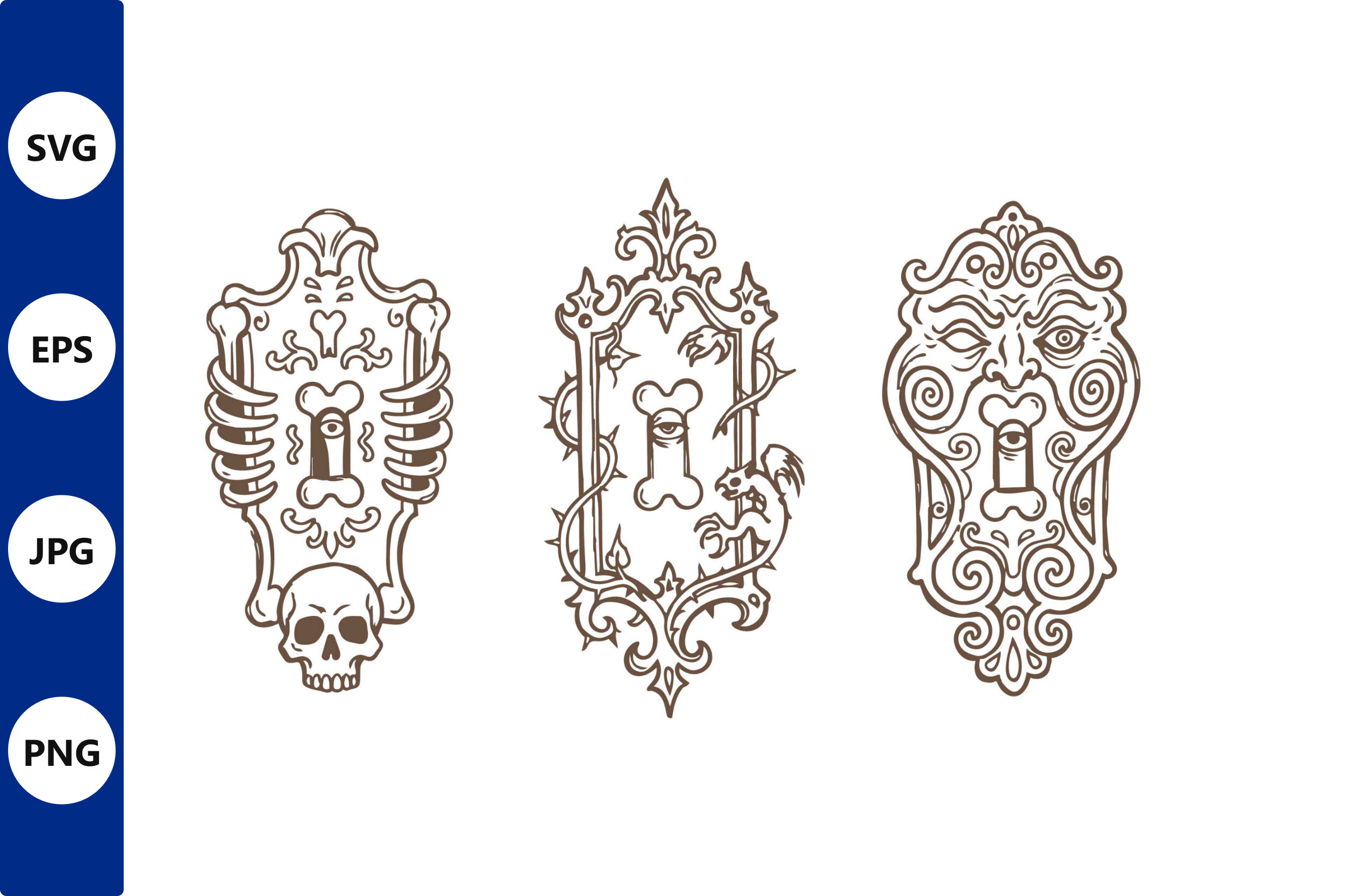 Gothic Skull Emblem Set Graphic by Cute Things · Creative Fabrica